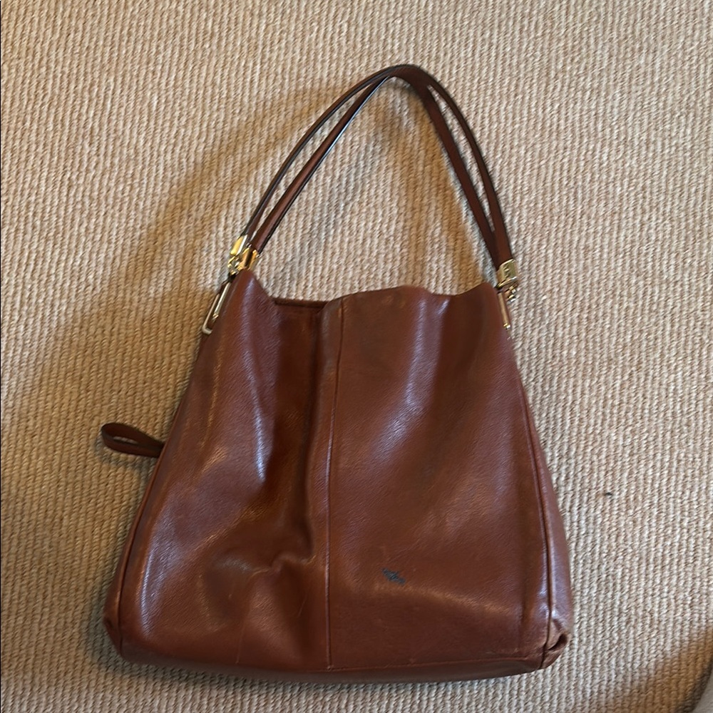 Brown Leather Coach Shoulder Bag